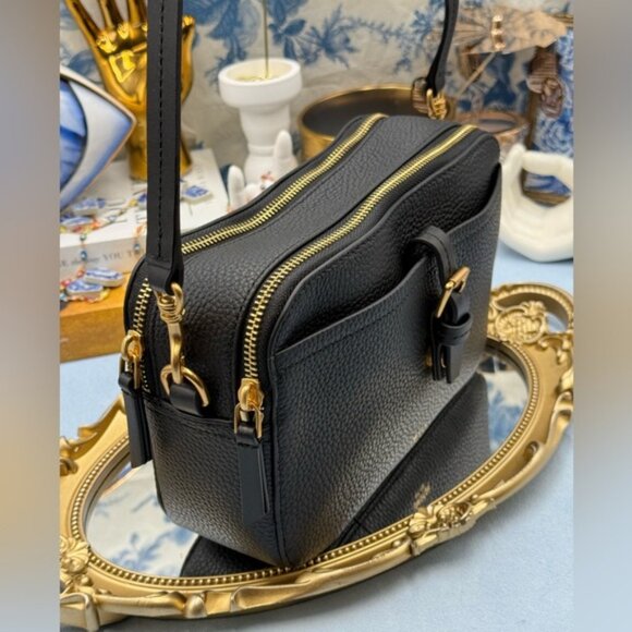 🆕 OROTON 🧿 NWOT Dylan Camera Crossbody Bag, Black Calfskin Leather - Picture 4 of 16